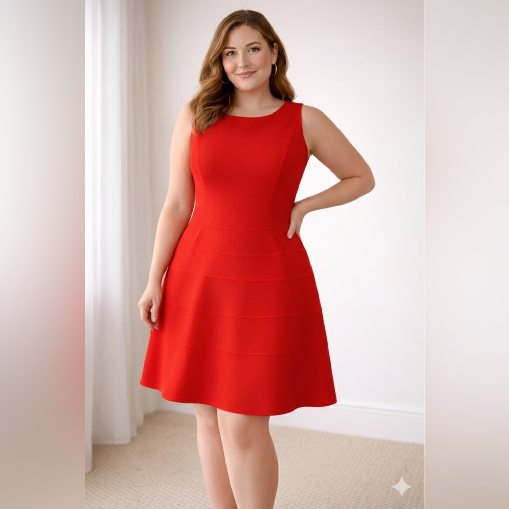 Tommy Hilfiger Red Fit & Flare Dress – Size 14